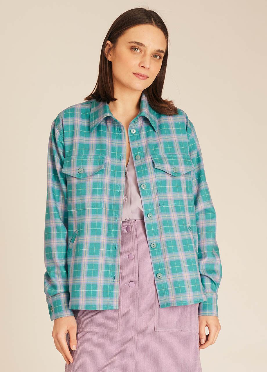 pepaloves SQUARES OVERSHIRT TURQUOISE