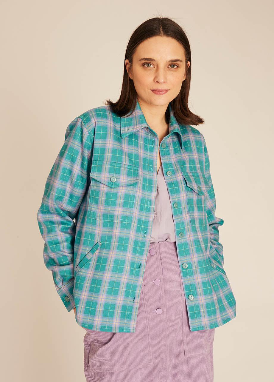 pepaloves SQUARES OVERSHIRT TURQUOISE Promoción por tiempo limitado