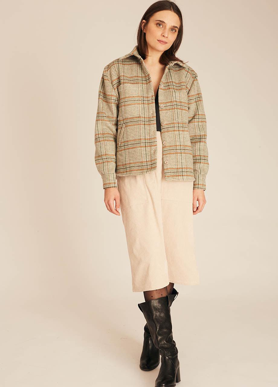 pepaloves WINTER SQUARES OVERSHIRT GREEN Oferta especial de fábrica