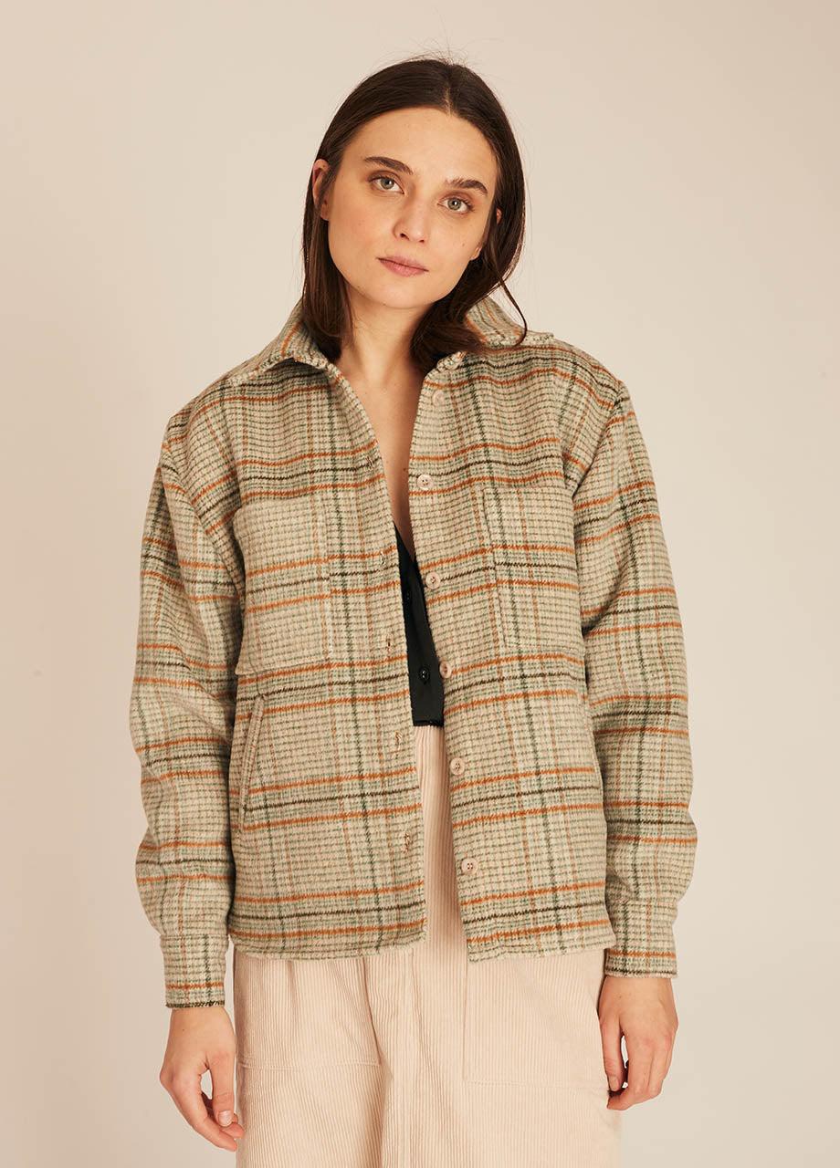pepaloves WINTER SQUARES OVERSHIRT GREEN Oferta especial de fábrica
