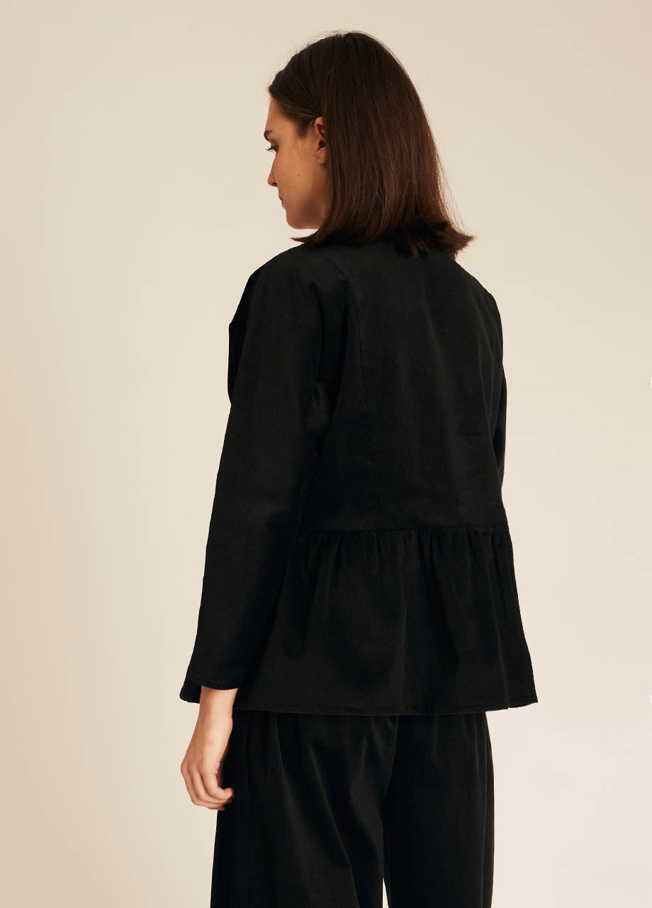 pepaloves THIN CORDUROY SHIRT BLACK Superdescuento