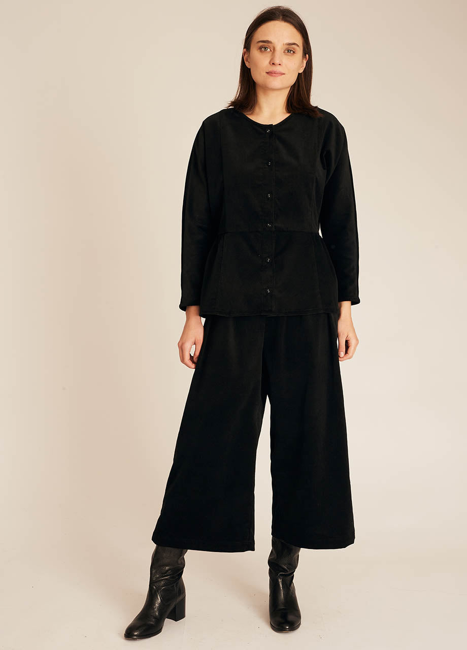 pepaloves THIN CORDUROY SHIRT BLACK Superdescuento