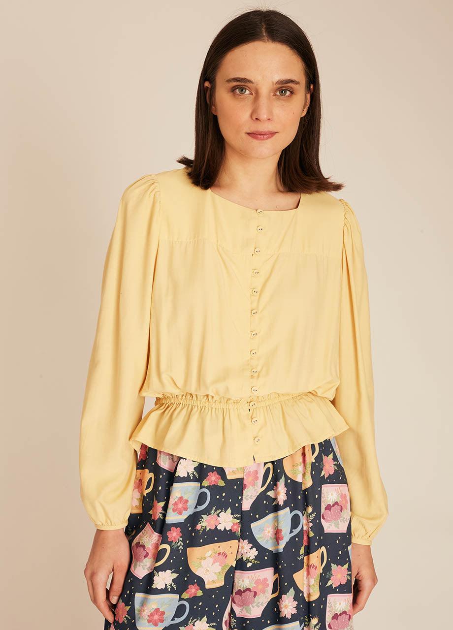 pepaloves FRIL SILKY SHIRT YELLOW Ahorra y exporta
