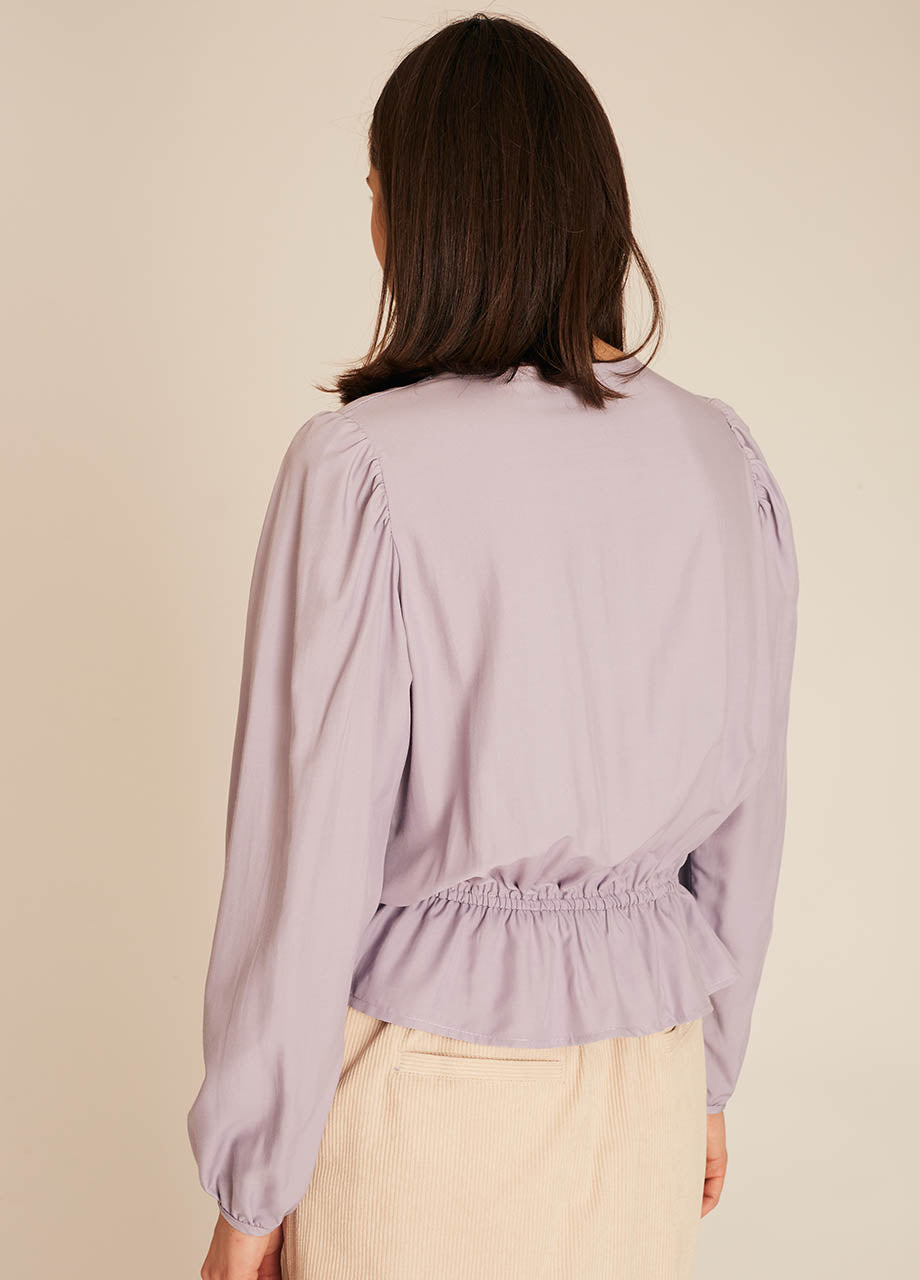 pepaloves FRILL SILKY SHIRT LILAC Precios de Black Friday