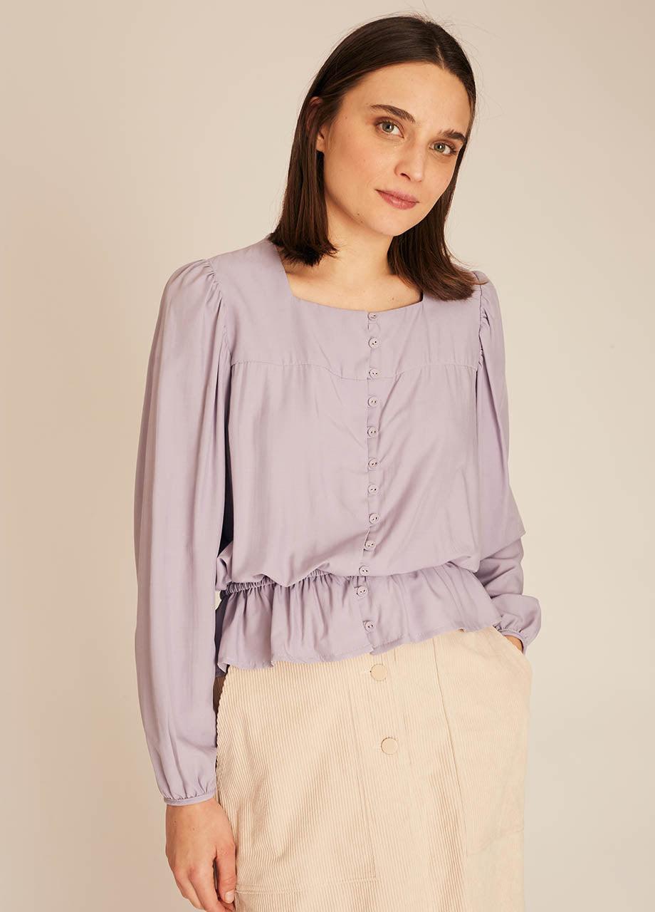 pepaloves FRILL SILKY SHIRT LILAC Precios de Black Friday