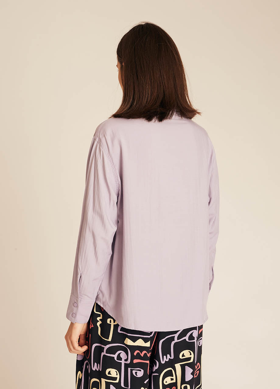 pepaloves POCKETS SILKY SHIRT LILAC Oferta exclusiva