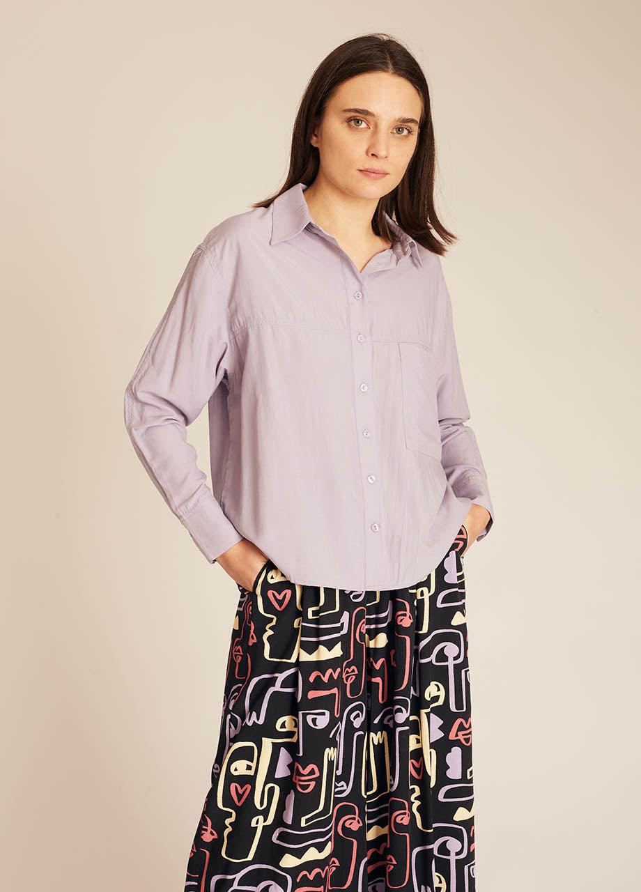 pepaloves POCKETS SILKY SHIRT LILAC Oferta exclusiva