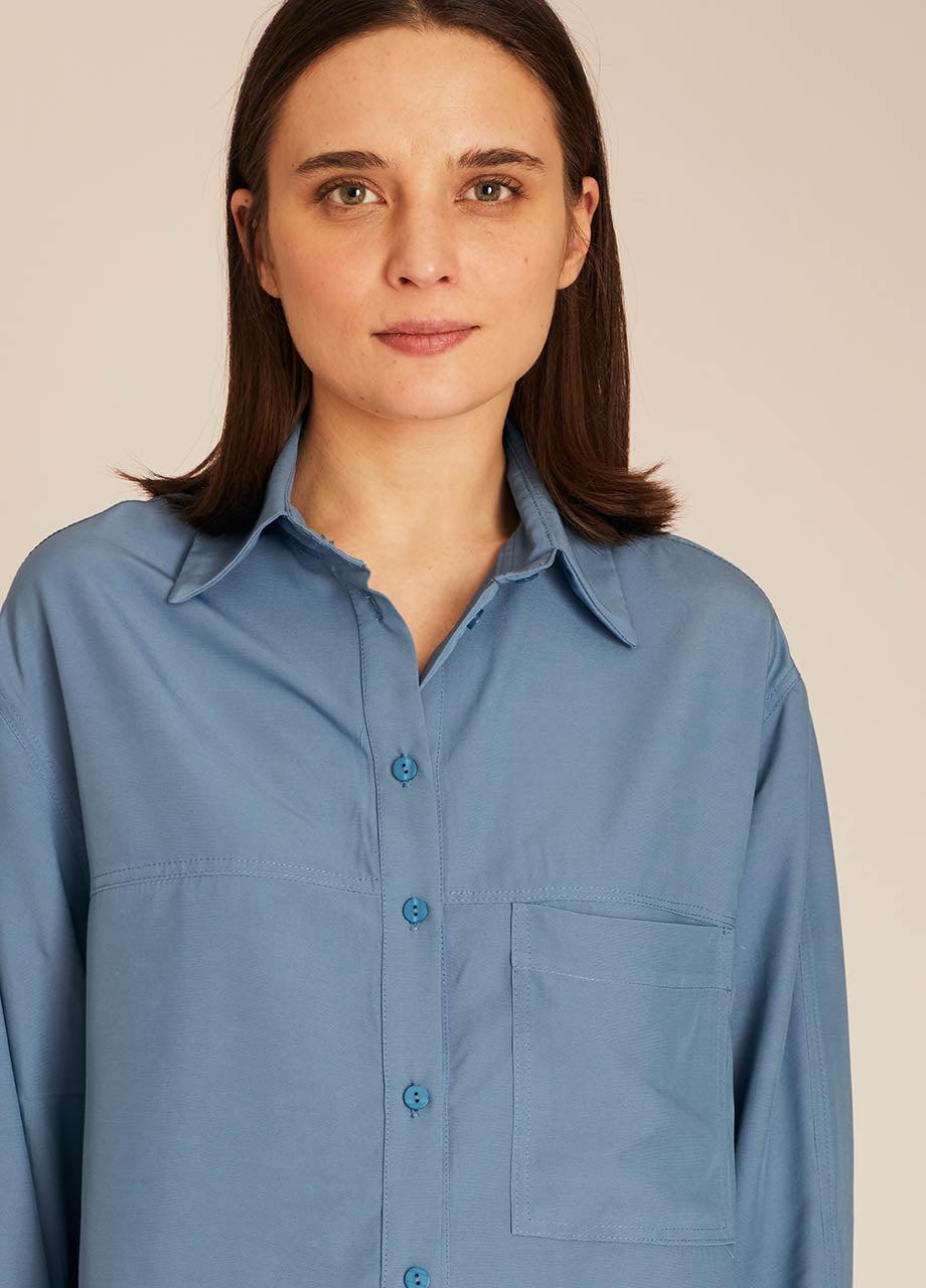 pepaloves POCKETS SILKY SHIRT BLUE Última moda