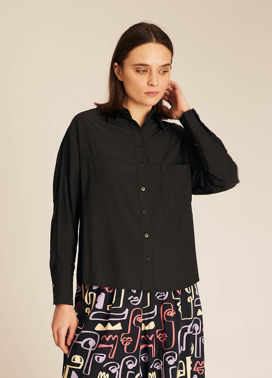 pepaloves POCKETS SILKY SHIRT BLACK Descuento por venta flash