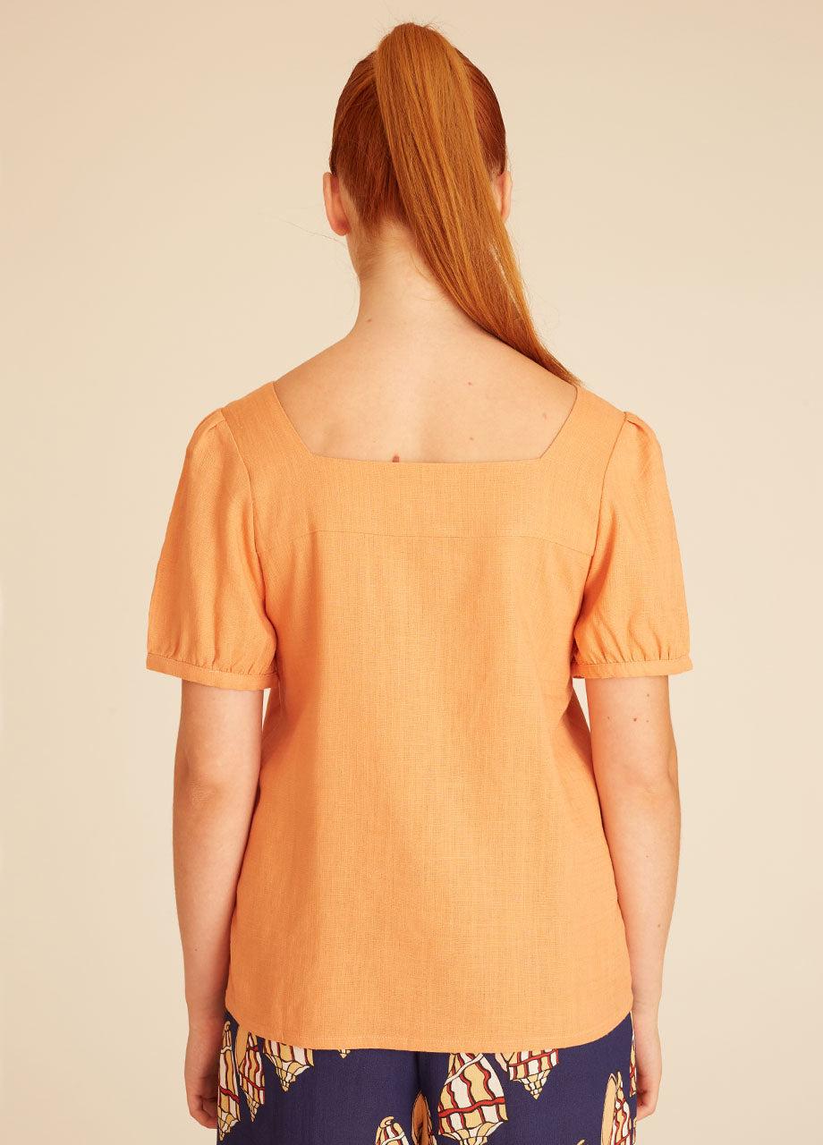 pepaloves LINEN BLOUSE PEACH Ofertas de temporada