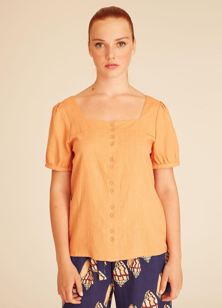 pepaloves LINEN BLOUSE PEACH Ofertas de temporada