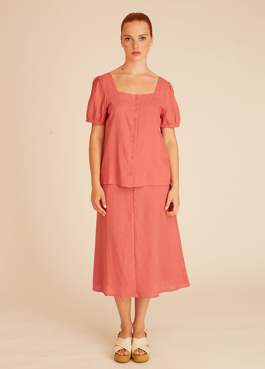 pepaloves LINEN BLOUSE PINK Grandes ahorros