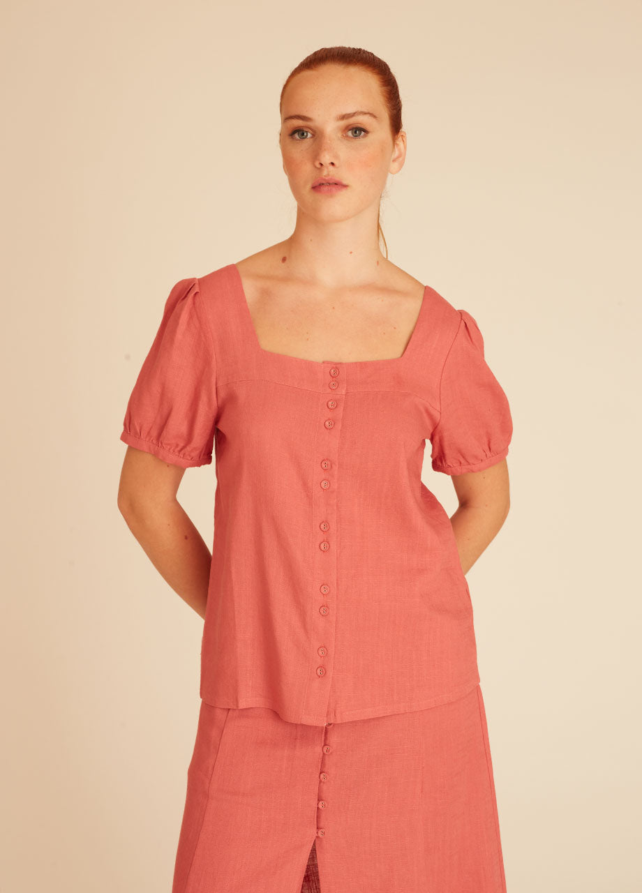 pepaloves LINEN BLOUSE PINK Grandes ahorros