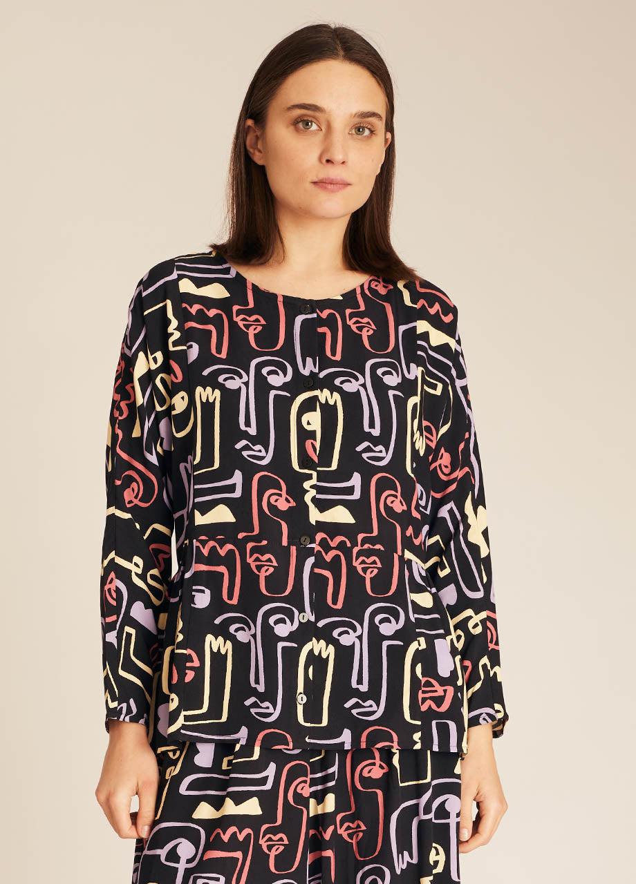 pepaloves FACES PRINT BLOUSE Outlet online