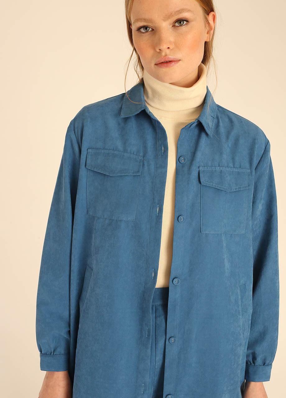 pepaloves LONG OVERSHIRT BLUE Descuento