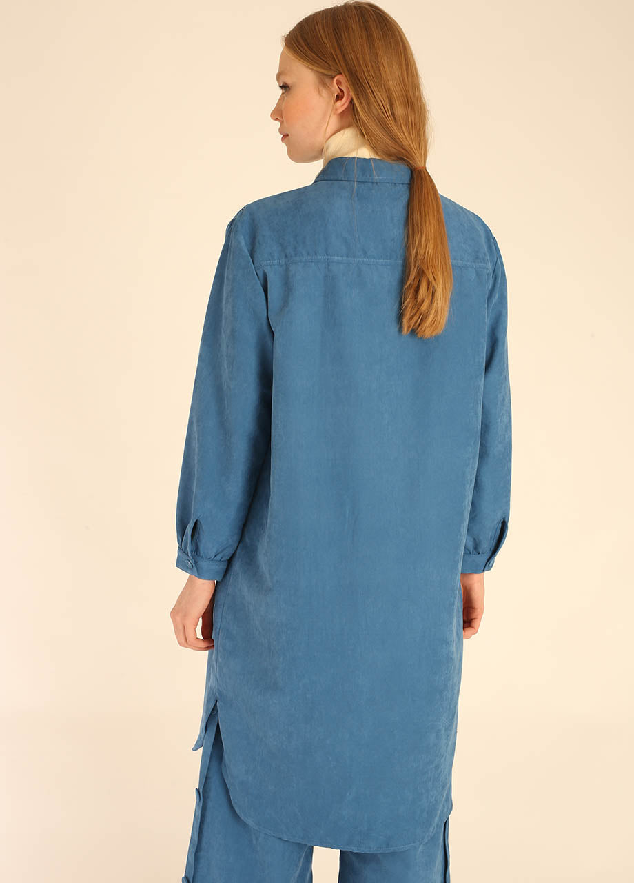 pepaloves LONG OVERSHIRT BLUE Descuento