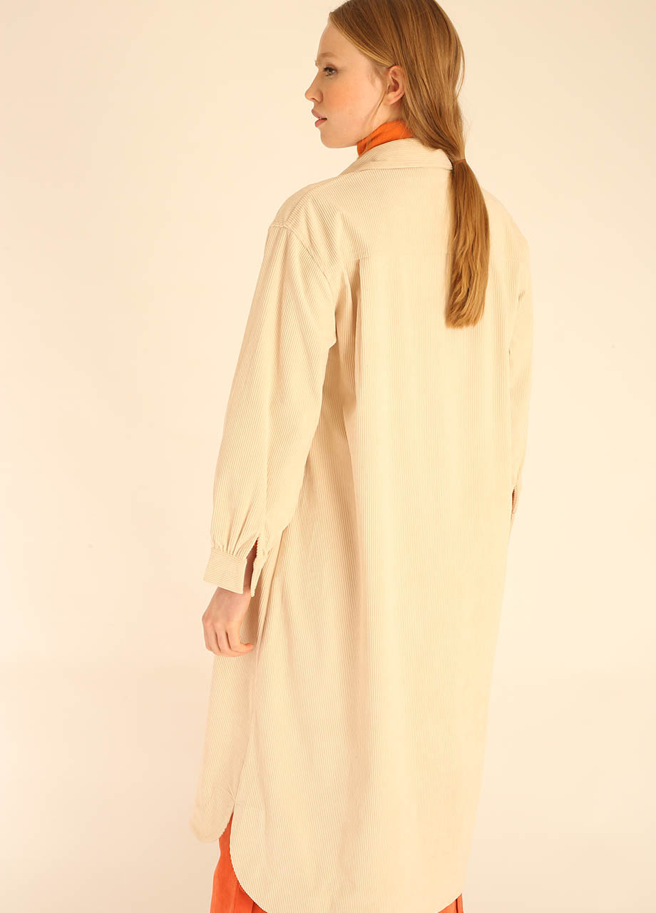 pepaloves CORDUROY LONG OVERSHIRT BEIGE Liquidación