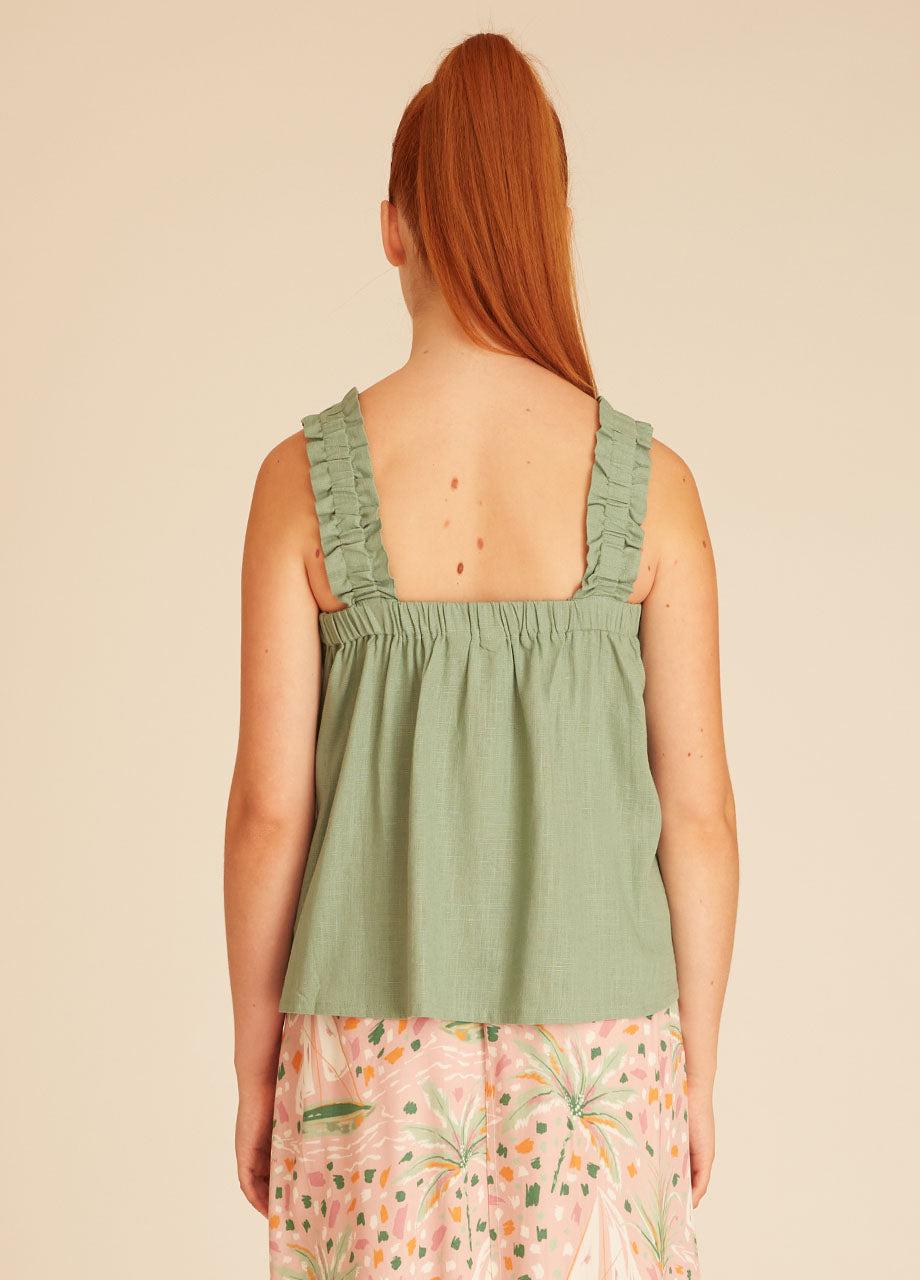 pepaloves LINEN TOP GREEN Precio de fábrica