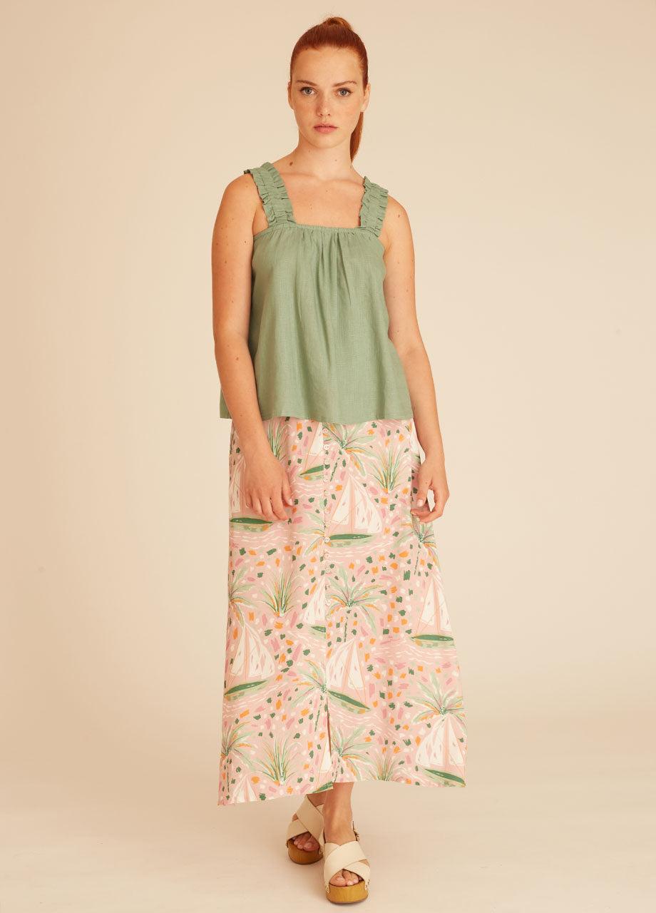 pepaloves LINEN TOP GREEN Precio de fábrica