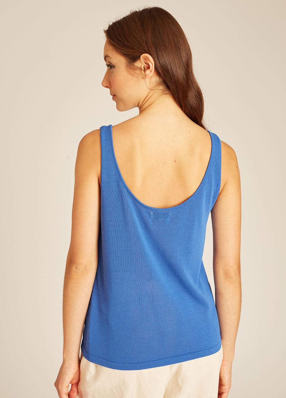 pepaloves FLOWERS TRICOT TOP ROYAL BLUE Liquidación