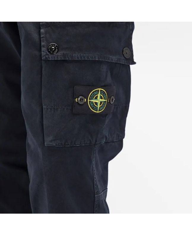 spezial madrid Stone Island 303L1 Stretch Broken Twill Organic Cotton "Old Effect" Cargo Pants Navy Blue Últimos 3 días