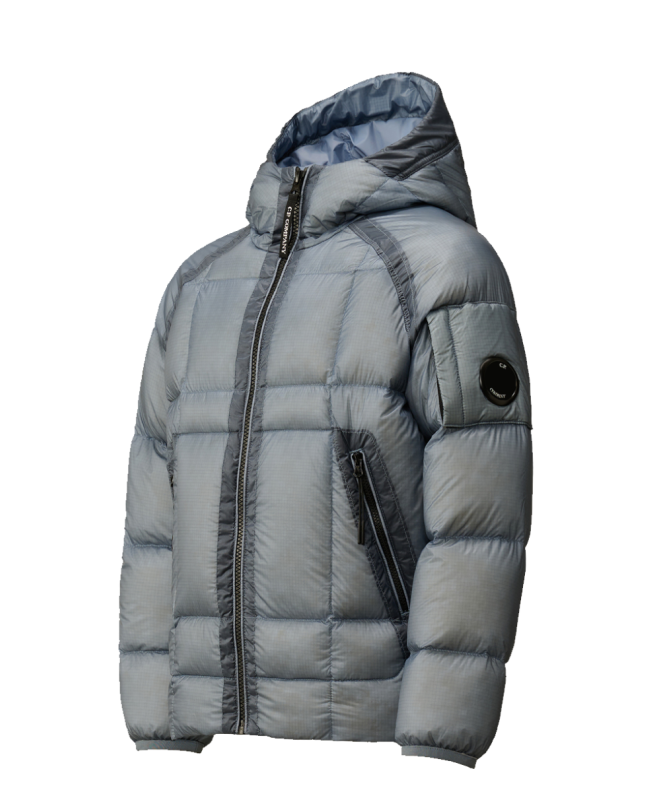 spezial madrid C.P. Company Kids D.D. Shell Ripstop Hooded Down Flint Stone Blue Envío internacional gratuito