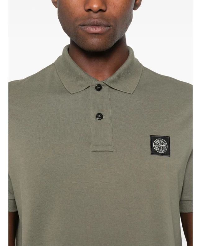 spezial madrid Stone Island 2SC17 Stretch Pique Polo Shirt Olive Oferta especial