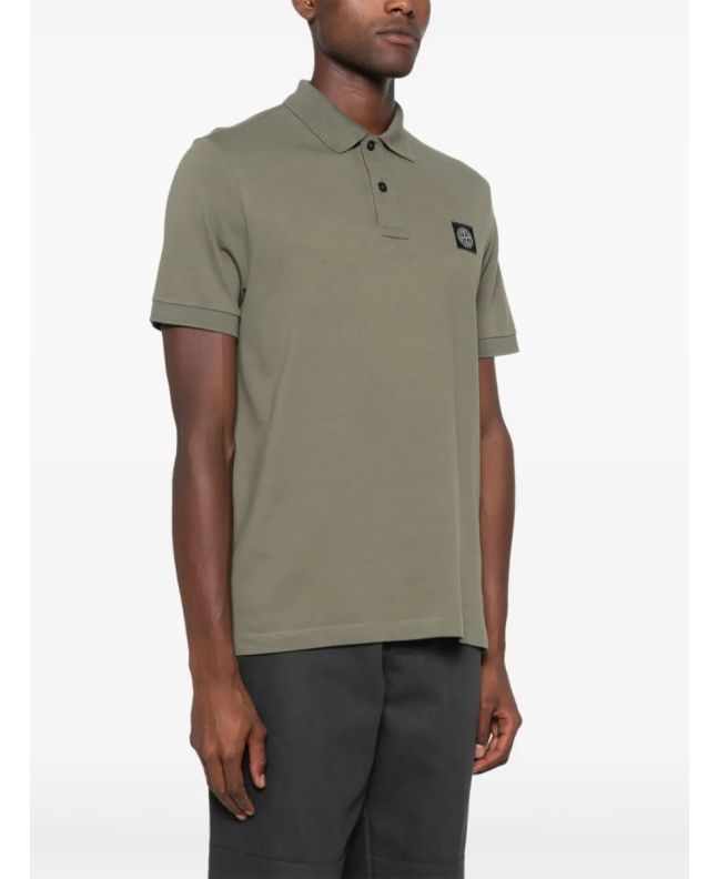 spezial madrid Stone Island 2SC17 Stretch Pique Polo Shirt Olive Oferta especial