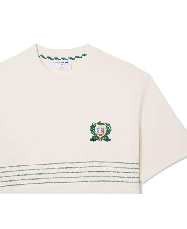 spezial madrid Lacoste Piqué Embroidered Badge Off White Oferta exclusiva