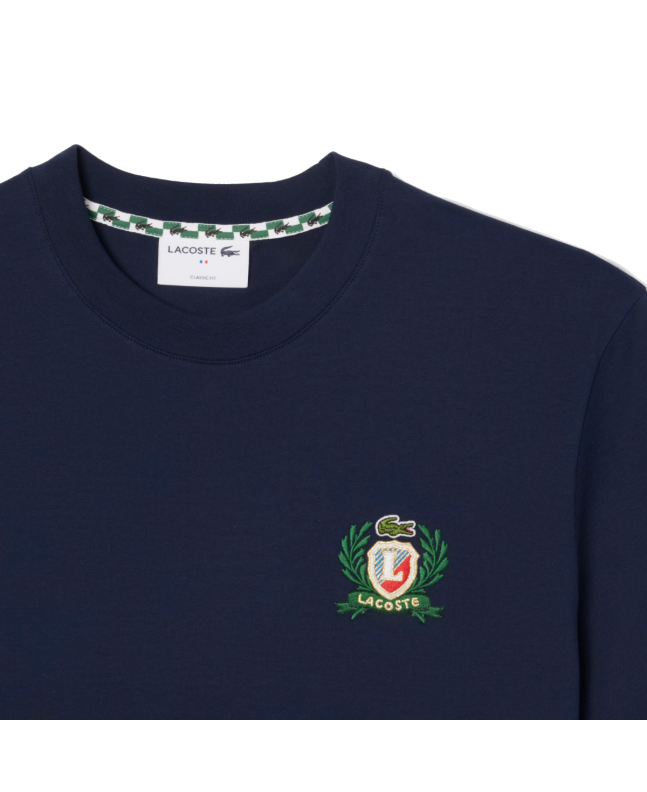 spezial madrid Lacoste French Made Embroidered Badge Tee Navy Blue Ofertas de temporada