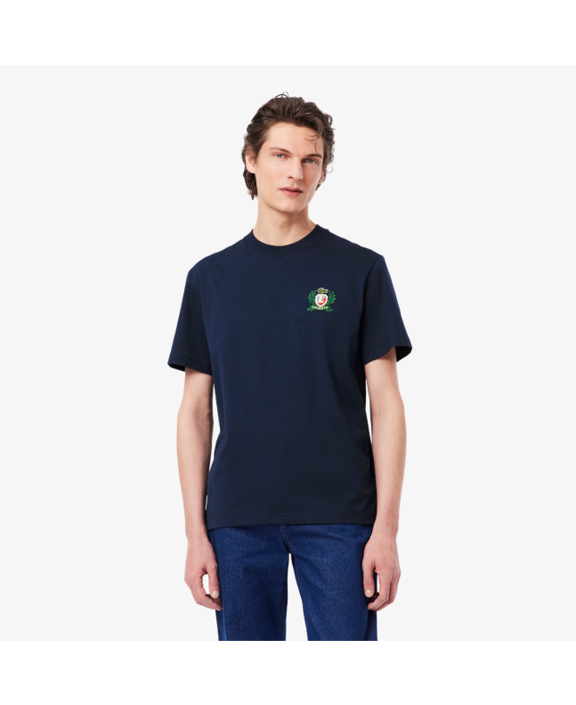 spezial madrid Lacoste French Made Embroidered Badge Tee Navy Blue Ofertas de temporada
