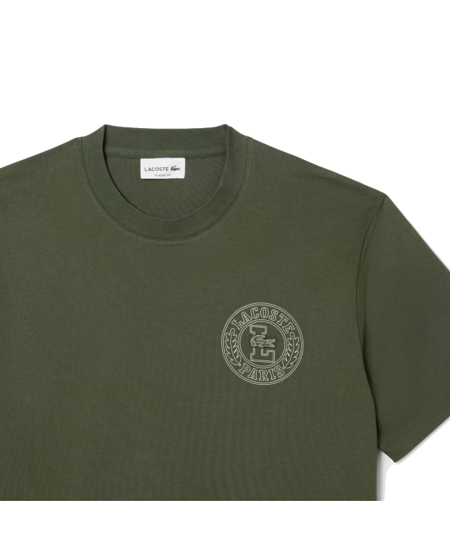 spezial madrid Lacoste Jersey Printed Badge Knit Tee Khaki Green Grandes ahorros