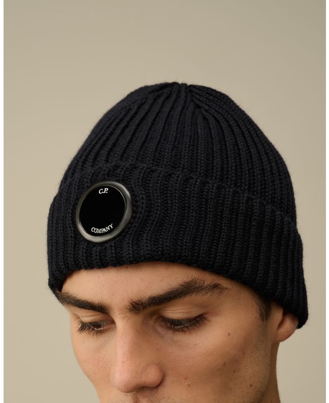 spezial madrid C.P. Company Extra Fine Merino Wool Lens Beanie Total Eclipse Solo hoy