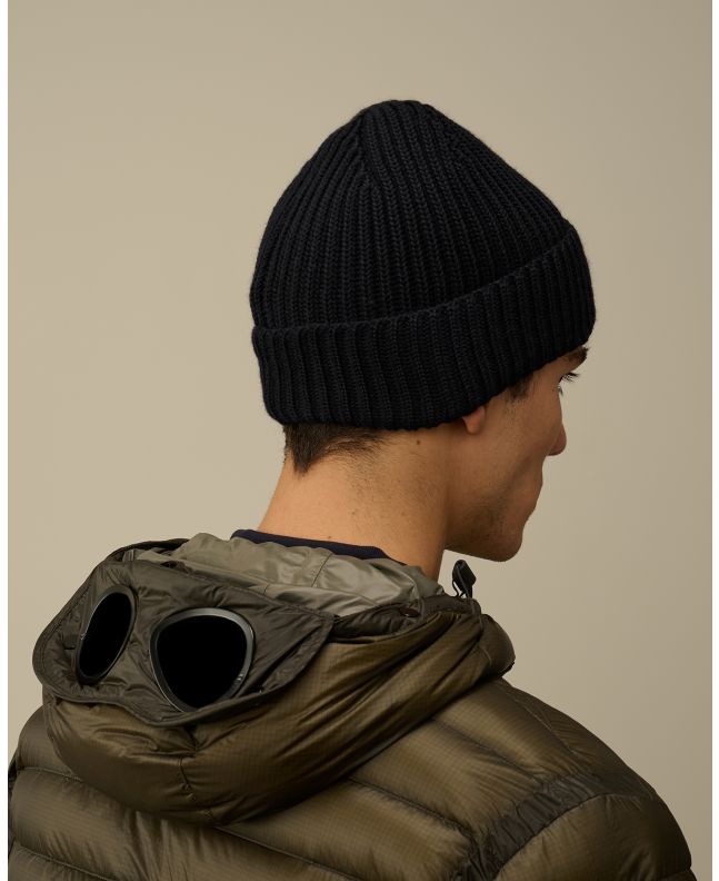 spezial madrid C.P. Company Extra Fine Merino Wool Lens Beanie Total Eclipse Solo hoy