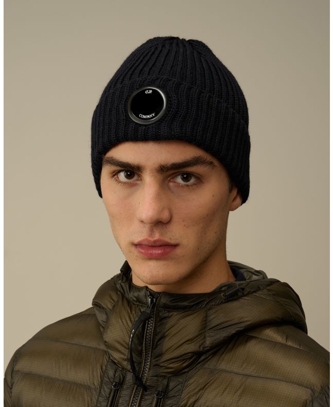 spezial madrid C.P. Company Extra Fine Merino Wool Lens Beanie Total Eclipse Solo hoy