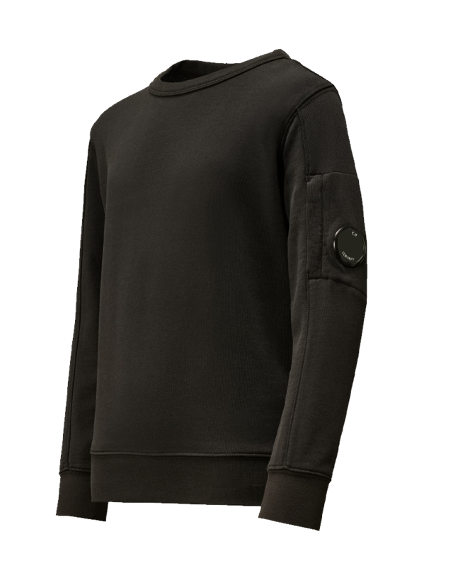 spezial madrid C.P. Company Kids Diagonal Fleece Lens Crew Neck Sweatshirt Black Envío gratis
