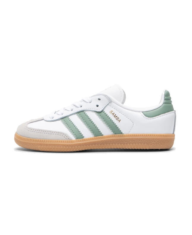 spezial madrid Adidas Samba OG Junior Cloud White Silver Green & Gum Últimos 2 días