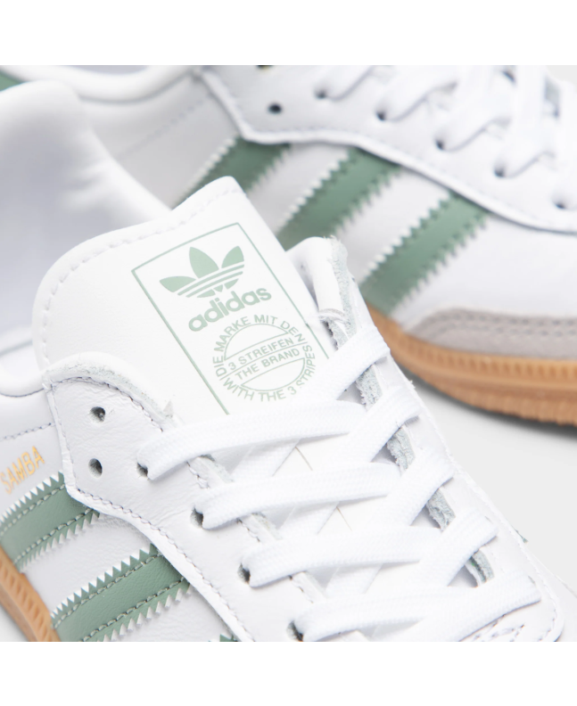 spezial madrid Adidas Samba OG Junior Cloud White Silver Green & Gum Últimos 2 días