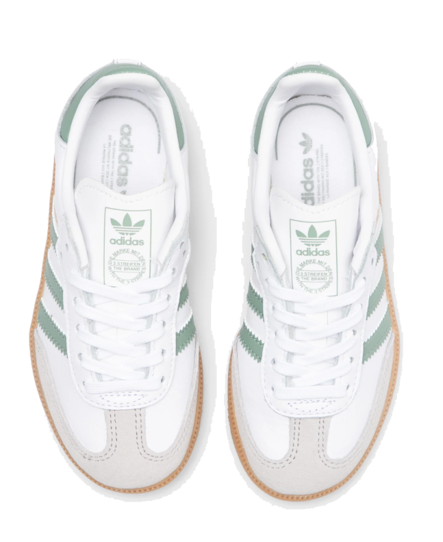 spezial madrid Adidas Samba OG Junior Cloud White Silver Green & Gum Últimos 2 días