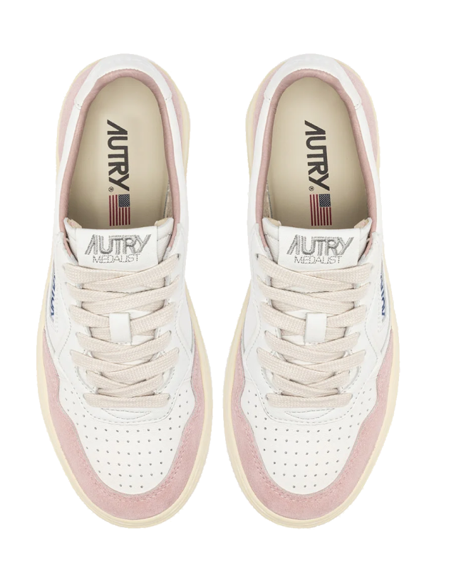 spezial madrid Autry Medalist Low Suede Leather Sneaker Suede White & Powder Tienda de fábrica