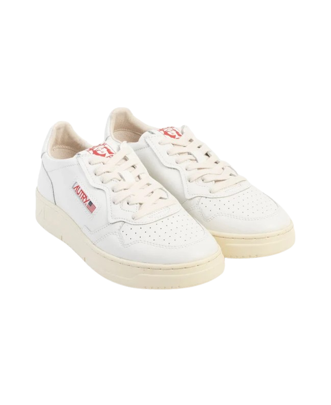 spezial madrid Autry Medalist Low Leather Sneakers Statue Of Liberty Logo White & Red