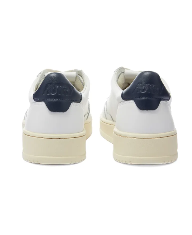 spezial madrid Autry 01 Low Leather Sneaker White & Navy Venta caliente