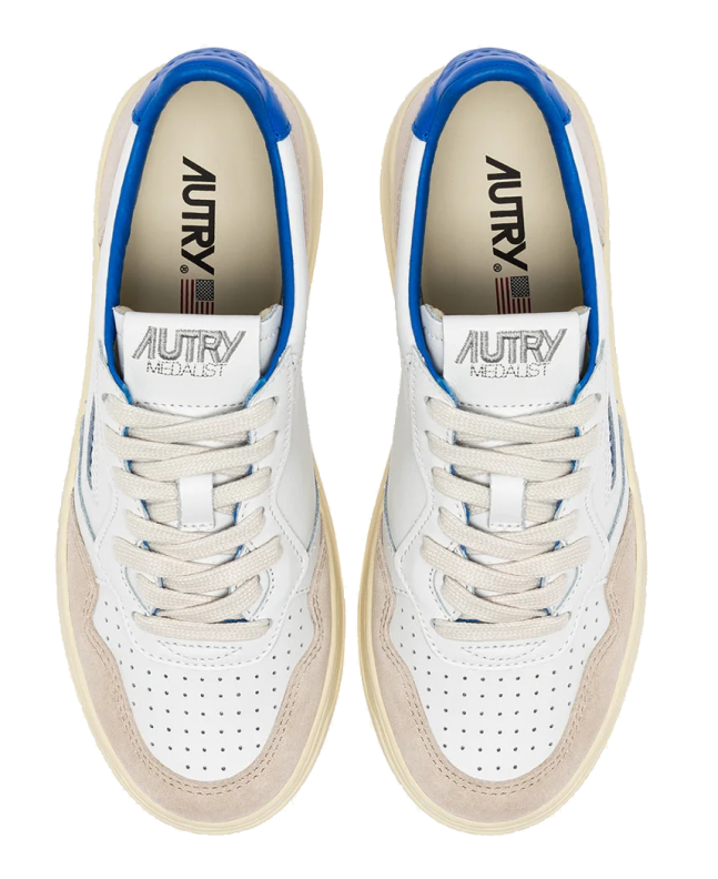 spezial madrid Autry Medalist Low Leather Sneakers Game Set Match White & Palace Blue Solo hoy
