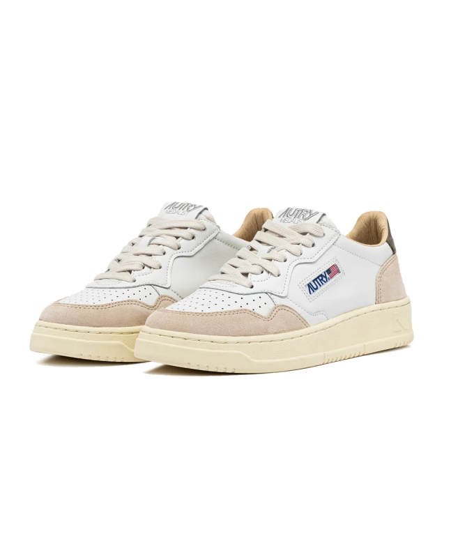 spezial madrid Autry Medalist Low Low Leather and Suede Sneakers White & Cover Green