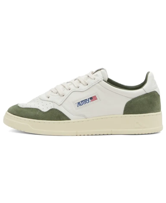 spezial madrid Autry Medalist Low Leather and Suede Sneaker White & Military Grandes descuentos