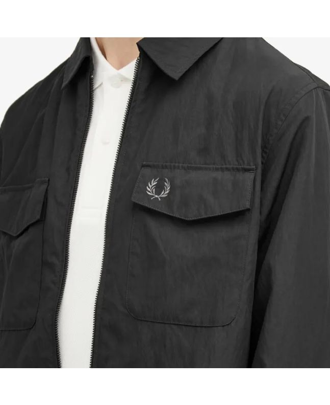 spezial madrid Fred Perry Zip Overshirt Black Descuentos del mes