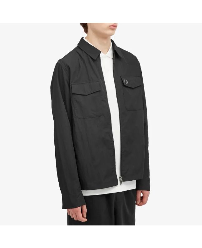 spezial madrid Fred Perry Zip Overshirt Black Descuentos del mes