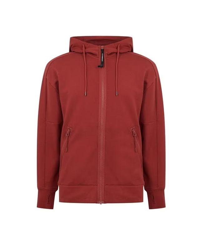 spezial madrid C.P. Company Diagonal Raised Fleece Zipped Lens Hoodie Ketchup Envío gratis