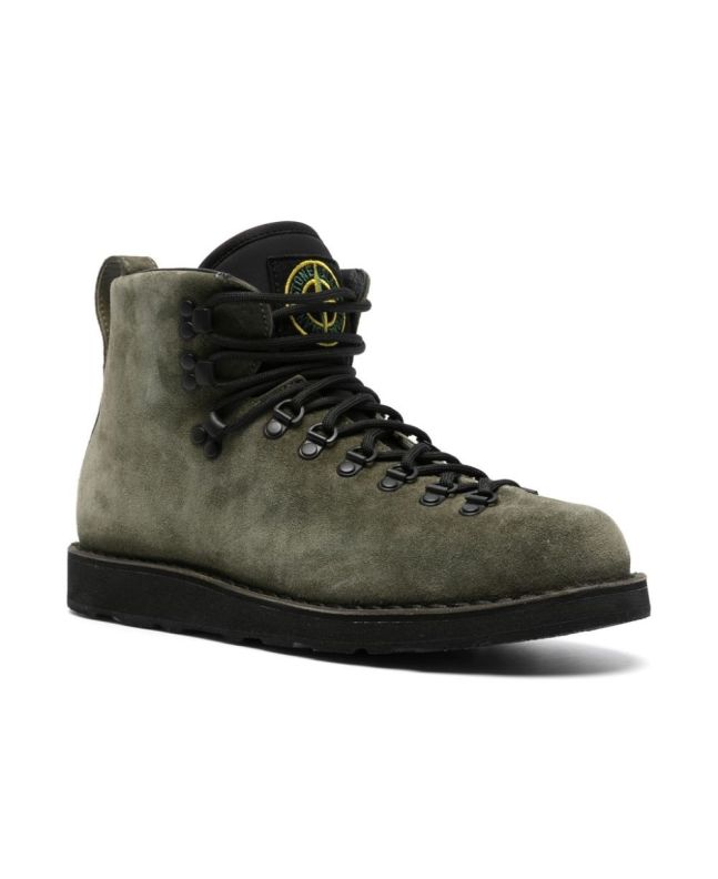 spezial madrid Stone Island S0203 Boots Suede Leather Sage Green Envío internacional gratuito