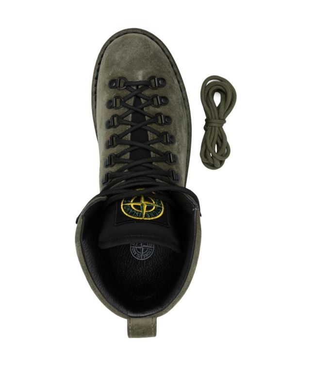spezial madrid Stone Island S0203 Boots Suede Leather Sage Green Envío internacional gratuito